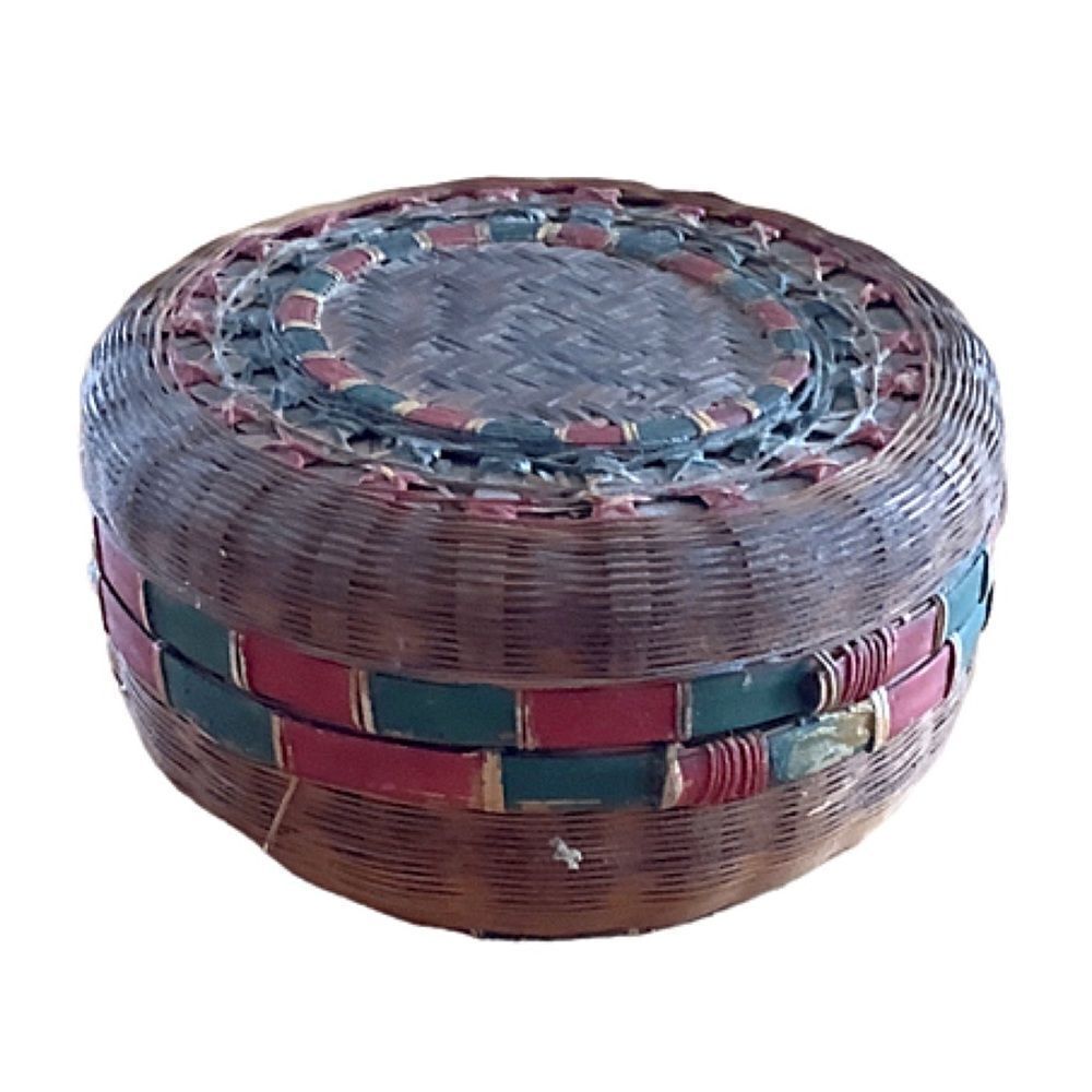Antique Sewing Basket and Contents